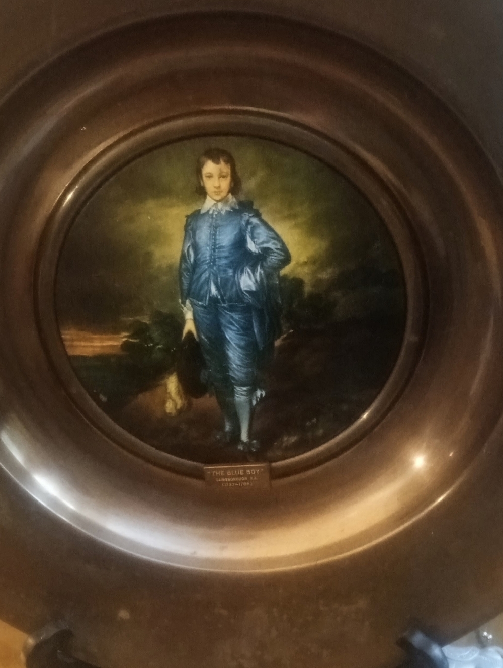 Vintage The Blue Boy Gainsborough Framed Plaque Trafford Plaques Wall Art